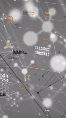 Beyaz arka planda veri işleme animasyonu. küresel iş ve dijital arayüz kavramı dijital olarak oluşturulmuş video.