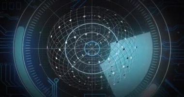 Mavi kama, sağ alt köşeden geliyor. 3D ızgara taraması, darbe düğümleri, veri akışını görselleştiriyor. Geometrik, geleceksel, soyut, teknoloji, dijital, ağ, dolambaçlı