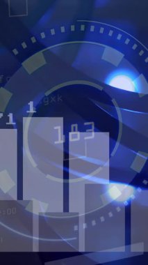 Animation of scope scanning over data processing. Global technology, online security and digital interface concept digitally generated video.