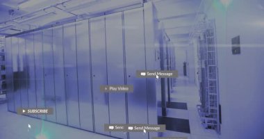 Dolabın üzerinde süzülen mesaj iletisi abonelik düğmeleri hareket gösteren titreşim simgeleri kaydırabilir. Teknoloji, veri, ağ, dijital, otomasyon, bağlantı, arayüz