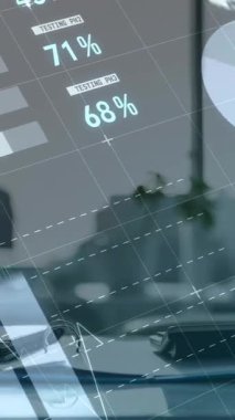 Boş ofise karşı istatistiksel ve finansal veri işleme videosu. finans ve iş kavramı