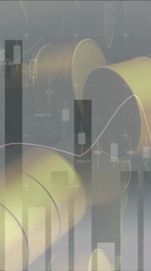 Nükleer varillerin üzerinde veri işleme animasyonu. Ukrayna krizi ve uluslararası politika kavramı dijital olarak oluşturuldu.