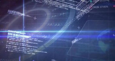 Mavi ışın süpürme ekranı, ikili akımları ortaya çıkarıyor, grafiği çiziyor, hisse senedi verilerini güncelliyor, azalıyor. Gelecek, teknoloji, veri görselleştirme, dijital arayüz, holografik, analitik