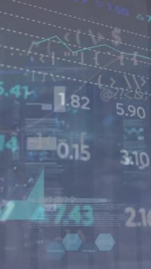 Animation of financial data processing over grid.