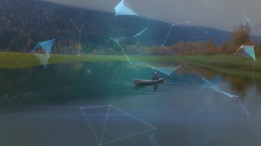 Gölde tek başına kürek çeken bir kayıkçı. Ağ büyüyüp veri içgörüsü için teknoloji küresi oluştururken. Uyum, dinginlik, yenilik, bağlantı, keşif, sükunet, teknoloji
