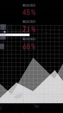 Siyah arkaplan üzerinde veri işleme animasyonu. küresel iş ve dijital arayüz kavramı dijital olarak oluşturulmuş video.