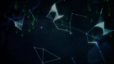 Parlak çokgenlerin birleşmesi, 3 boyutlu küreyi şekillendirmesi ve dijital bağlantı için el ele tutuşması. Teknoloji, ağ oluşturma, siber alan, yenilik, fütüristik, dijital alarm, soyut