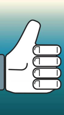 Mavi gradyan arkaplanda kopyalama boşluğuna karşı benzer bir simgenin canlandırması. Sosyal medya ağı ve iş teknolojisi kavramı