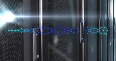 Sol aydınlatma çubuklarını süpüren mercekler, gök mavisi dalgalanması, veri akışını görselleştirmek için ağ oluşumu. Teknoloji, siber alan, fütüristik, dijital, yenilik, veri, ağ