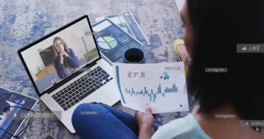 Bilgisayarın üzerinde büyüyen bar çizelgelerini tutan izleyicilere iş ilgilerini gösteren jestler yap. Uzak, sunucu, katılımcı, rapor, grafik, kaplama, bağlama