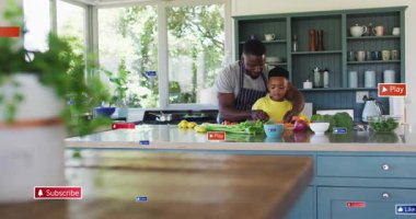 Baba oğluna rehberlik ediyor. Yemek tezgahında havuç doğruyor. Abone olmuş ikonlar gibi oynuyorlar. Aile, akıl hocalığı, aşçılık, ev hanımı, hayat dolu, eğitici.