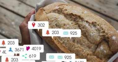 Elinde zanaatkar somunu tutan bir adam durgunluktan sonra pazarlama sosyal simgeler oluşturarak yükselen sayılar ortaya çıkıyor. Fırın, işçilik, dijital bağlılık, sosyal etkileşim, kırsal, sanatsal, duyusal
