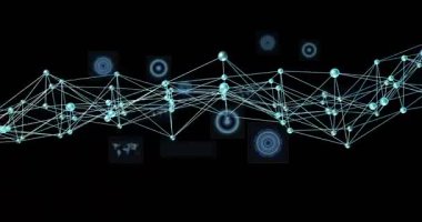 Veri darbesi, deniz mavisi ağ atımını başlatıyor, HUD halkaları büyüyor, canlı ağ akışını görselleştiriyor. Küreler, daireler, aydınlık, neon, fütüristik, soyut, radar