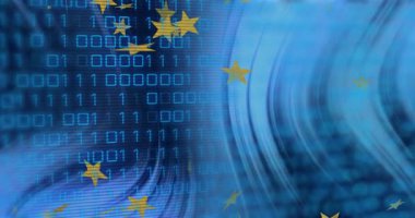 Döngü başlatılıyor, ikili ızgara sola doğru taranıyor, dalgalar içe doğru dönüyor, yıldızlar dağlanmak için sürükleniyor. Animasyon, hareket, dijital, soyut, geleceksel, veri, arkaplan