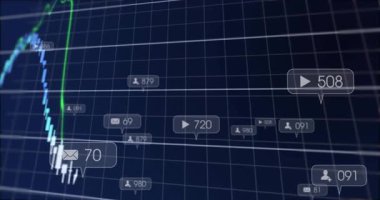 Şebeke dolum çerçevesi, notlu mumlar yükseliyor, yükseliyor, düşüyor, pazar eğilimlerini göstermek için yerleşiyor. Görselleştirme, gösterge paneli, analitik, veri, göstergeler, kaplama, perspektif