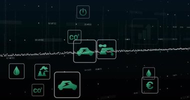 Merkezi dalga biçimi titreşimi, yeşil metrik simgeler sürükleniyor, ölçekleme üst üste biniyor, canlı ölçümler gösteriyor. Veri, gösterge paneli, görselleştirme, analiz, soyut, dijital, neon