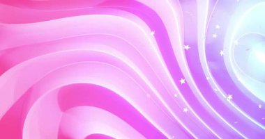 Küre üzerinde parlayan dalgalı bantlar sağa kayarken yıldız içe doğru kayıyor, tasarım için döngü çiziyor. Soyut, gradyan, neon, hareket, döngü, derinlik, aydınlatma