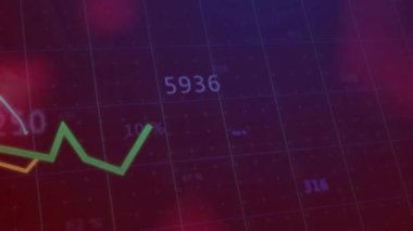 Çapraz örtülü açıklık, yükselen ve düşen yeşil eğilim, piyasa değişimlerini gösteren etiketler. Veri, görselleştirme, gösterge paneli, neon, ızgara, metrik, analitik