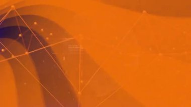 Turuncu düğümler yer değiştirip ağ bağlantılarını gösterirken mavi noktalı dünya dönüyor. Dotmatrix, küre, görselleştirme, soyut, geleceksel, siber uzay, yörünge