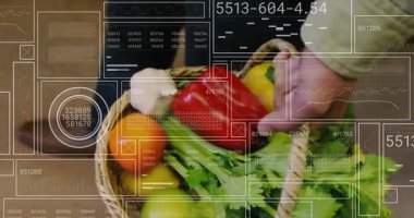 İnsan yürürken tutuşunu değiştiriyor, insan kaynaklarını takip ediyor üretimi takip ediyor ve market alışverişini dengede tutuyor. Sepet, biber, kereviz, sarımsak, portakal, meyve, sebze