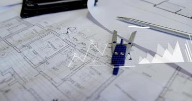 Beyaz örtüler görünür ve yer değiştirir, pusulayı karartır, veriyi görselleştirir. Şablon, bölücü, taslak, kalem, tablet, çalışma alanı, mimari