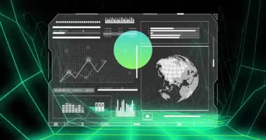 Neon ızgarası üzerinde beliriyor. Sanal panel, yarım ton titreşim veriyor. Çizgi çizelgesine tırmanıp Mark Peak 'e tırmanıyor. Holografik, görüntü, veri, animasyon, fütüristik, siber uzay, dağlar