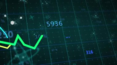 Yeşil çoklu hat sola giriyor, yükselme var, sonra deniz mavisi üzerinde yerleşiyor, maliyeyi% etiketlerle gösteriyor. Gösterge paneli, görselleştirme, analiz, zaman serisi, dalgalanma, zirveler, düğümler