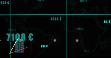 Turkuaz şebeke yükselen ve veri büyümesini gösteren çizgiler çiziyor. Analizler, gösterge paneli, görselleştirme, canlandırma, ölçüm, izleme, neon