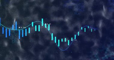 Veri güncellemesinde şamdan çizelgesi kaydırma çubukları, süpürme çizgisi, etiketleri gösterme, pazar eğilimini gösterme. Görselleştirme, finans, gösterge paneli, veri, animasyon, analitik, altıgen