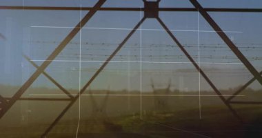 Şeffaf HUD şebekesi etkinleştirilirken kule apeks çerçevelemesi ve güç akışını görselleştirmek için 3D çubuklar yükseliyor. Sütun, çizgi, üst üste, kablo, bilgi, gündoğumu, kırsal