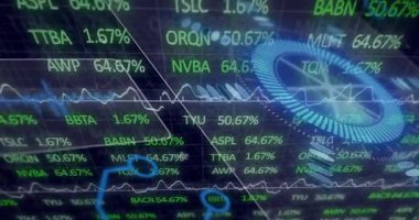 Sayısal darbelerle yoğun kalp ritmi değişimi dönen mavi HUD 'yi ortaya çıkarıyor, eğilimleri vurguluyor. Kontrol paneli, veri, analitik, finans, ızgara, neon, fütüristik