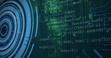 Konsantrik HUD atım ve döndürme kodu donanım durumunu gösteriyor. Arayüz, devre, kablolar, tanı, telemetri, görüntü, pazarlama