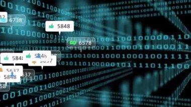 Sol kenar yumurtlama rozetleri çift kanallı tünelde yüzüyor. Beslemeyi göstermek için kümeleniyor. Siber uzay, simgeler, derinlik, perspektif, ui, fütüristik, parallaks