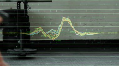 Sol kavrayıcı dambıl kullanan bir adam spor salonu, güç, eğitim, kas, altıgen, ağırlık ve görselleştirme için biseps kıvrımları yapıyor.