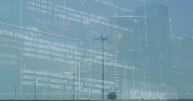 Finansal veri işleme üzerinde veri işleme animasyonu. Küresel iş dijital arayüzü teknolojisi ve dijital olarak oluşturulan ağ konsepti.