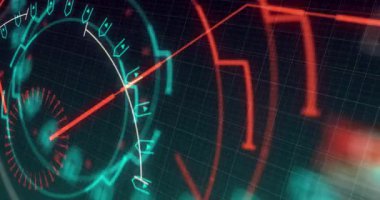 Koyu yeşil arka planda işlem çemberinin animasyonu. veri işleme, dijital arayüz ve teknoloji konsepti dijital olarak oluşturulmuş video.