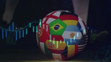 Krampon girene, topa tekme atana kadar finans çizelgelerini canlandırmak. Spor, analitik, rekabet, açık hava, modern, dinamik, performans