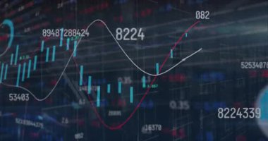 Kolombiya 'nın finansal animasyonu üzerine veri işleme animasyonu. Küresel işletme finansmanı ve dijital arayüz kavramı dijital olarak oluşturulmuş video.