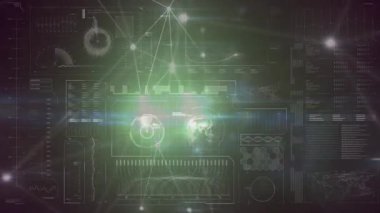 Animation of connections and data processing on digital screen. Global network, connections, data processing and digital interface concept digitally generated video.