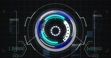 Şebeke üzerinde veri işleme ve tarama animasyonu. küresel bağlantılar, veri işleme ve hesaplama konsepti dijital olarak oluşturulmuş video.