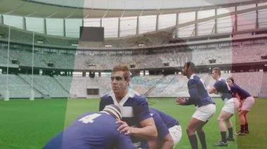 Fahişenin ragbi topunu defans oyuncularına atması kazak yakalaması, top tutucunun matkap için geçmesi. Atletizm, takım çalışması, strateji, spor, rekabet, eğitim, açık hava