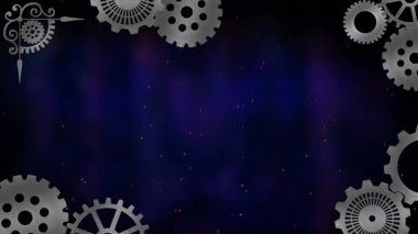 Mavi arka planda hareket eden dişlilerin animasyonu. Küresel bilim ve dijital arayüz kavramı dijital olarak oluşturulmuş video.