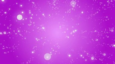 Mor arkaplandaki ışık noktalarının canlandırması. Işık, şablon ve hareket konsepti dijital olarak oluşturulmuş video.