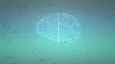 DNA diziliminin ve beynin iletişim ağı ve veri işleme üzerindeki animasyonu. Küresel iletişim, araştırma, tıbbi hizmetler, veri ve dijital arayüz kavramı dijital olarak oluşturulmuş video.