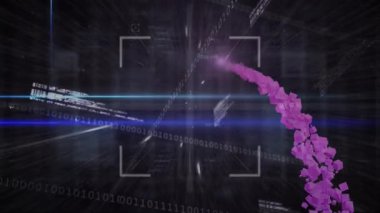 Sunucular üzerinden veri işleme ve bağlantı ağlarının animasyonu. Küresel veri işleme ve dijital arayüz kavramı dijital olarak oluşturulmuş video.