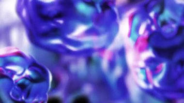 Pembe ve mavi dalgalı arkaplanda hareket eden ışığın animasyonu. Dijital alan, ışık, hareket ve teknoloji konsepti dijital olarak oluşturulmuş video.