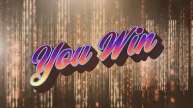 Animasyon, kahverengi arka planı ışıklarla yeniyor. Video oyunları, iletişim ve teknoloji konsepti dijital olarak oluşturuldu.