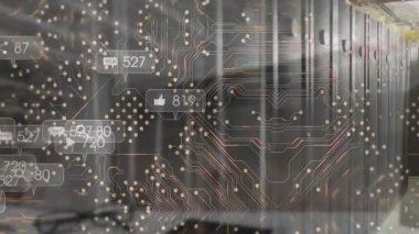 Kafkas yığını üzerindeki moleküllerin animasyonu. Küresel sevkiyat işi veri işleme ve teknoloji konsepti dijital olarak oluşturulmuş video.