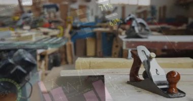 Gri arkaplandaki istatistik ve veri işleme animasyonları. Küresel iş finansmanı ve bağlantılar konsepti dijital olarak oluşturulmuş video.