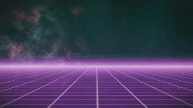 Veri işleme ızgarası üzerinden bağlantı ağının animasyonu. Küresel iletişim ağı ve dijital arayüz arkaplan kavramı dijital olarak oluşturulmuş video.